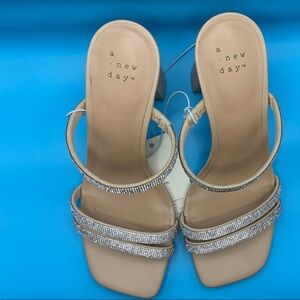 a new day Silver and Tan Strappy Sandals